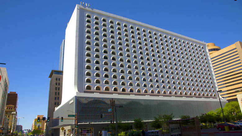 Architectural details on the facade of the Renaissance Phoenix Downtown Hotel, AZ
