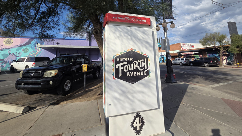 Historic Fourth Avenue sign in Tucson for the Historic district