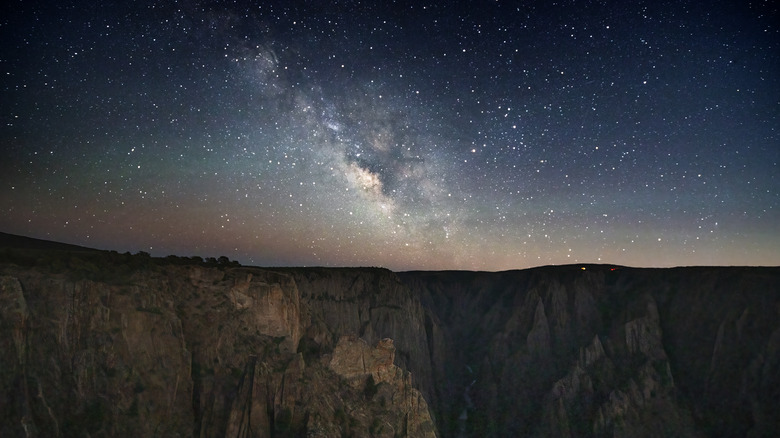 night sky stars milky way black canyon