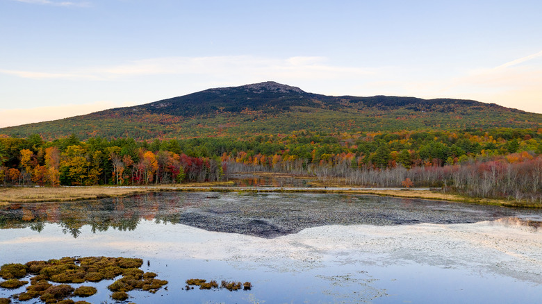 Lakeside view of Mount Monadnock in New Hampshire