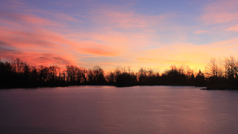 Vandalia Lake on a winter evening