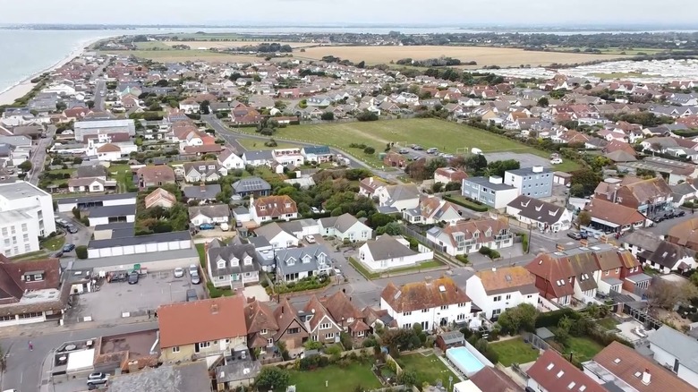 An aerial view of the quaint village of East Wittering