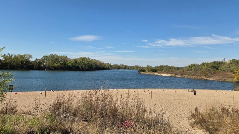Scenic view of a sandy beach at Fremont State Recreation Area