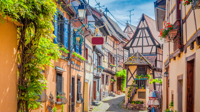 Colorful medieval houses in Eguisheim, France