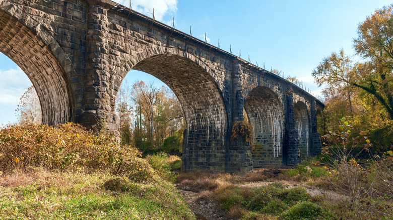 This is a picture of the historic Thomas Viaduct in Elkridge, Maryland