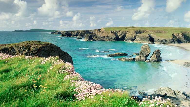 Porthcothan Bay Beach in Cornwall, England
