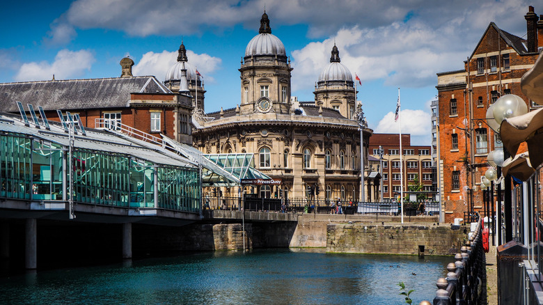 Hull docks and city skyline