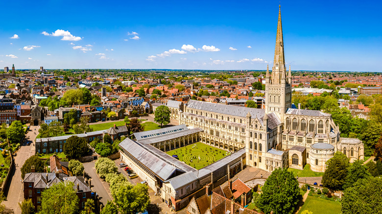 View of Norwich and its cathedral