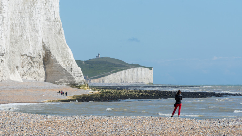 View of the Belle Tout Lighthouse from Birling Gap beach