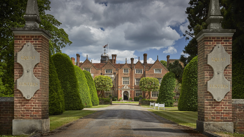 Great Fosters Hotel entrance in the summer