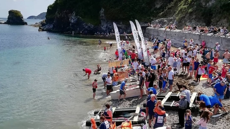 Raft racing at Charlestown Regatta Week