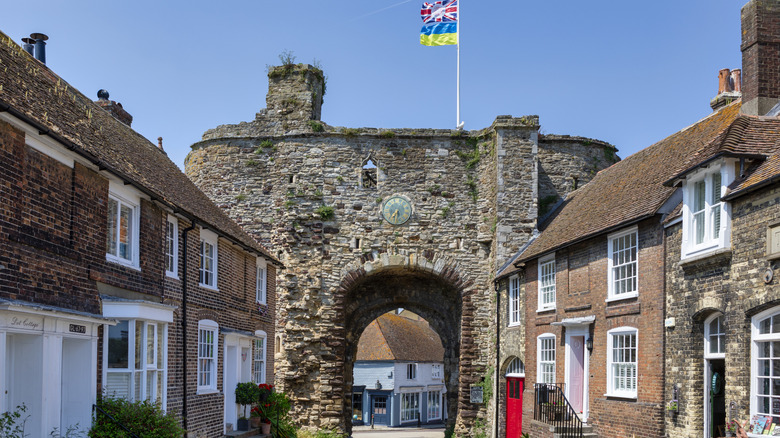 The Medieval Landgate, and nearby buildings, in Rye, England.