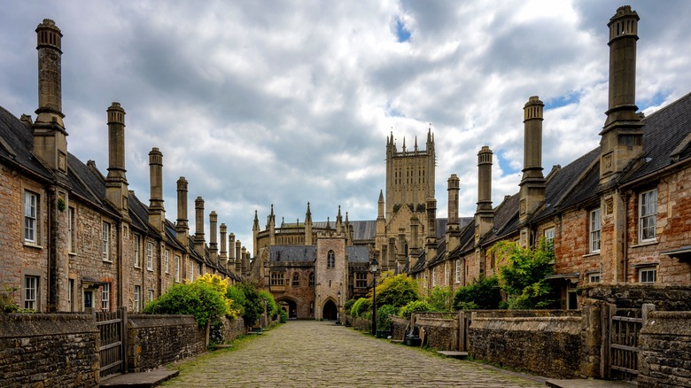 Historical Vicars' Close in Wells, England