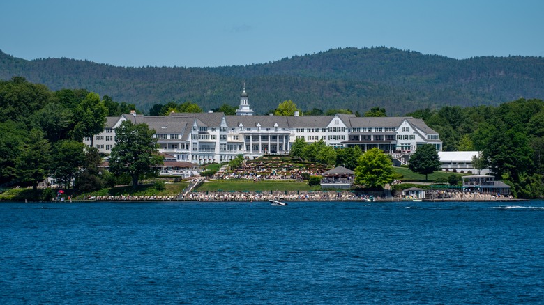 Panoramic view of Sagamore Resort on Lake George in New York
