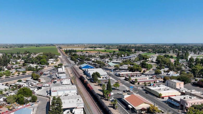 Aerial view of downtown Escalon