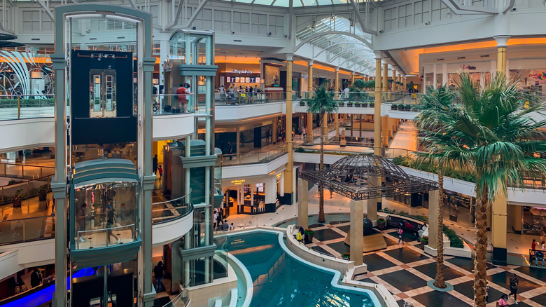 An aerial view of the interior of the Somerset Collection