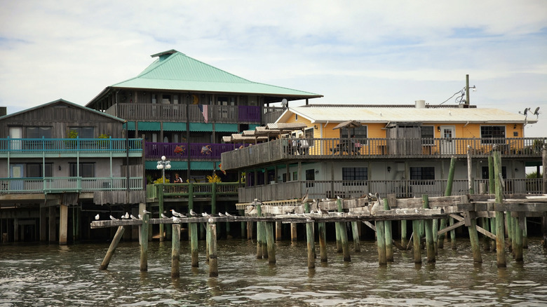 Colorful harbor cottages in Cedar Key