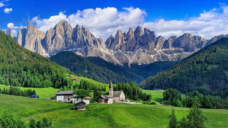 Village at the foothills of the Alps, Tirol-Alto Adige