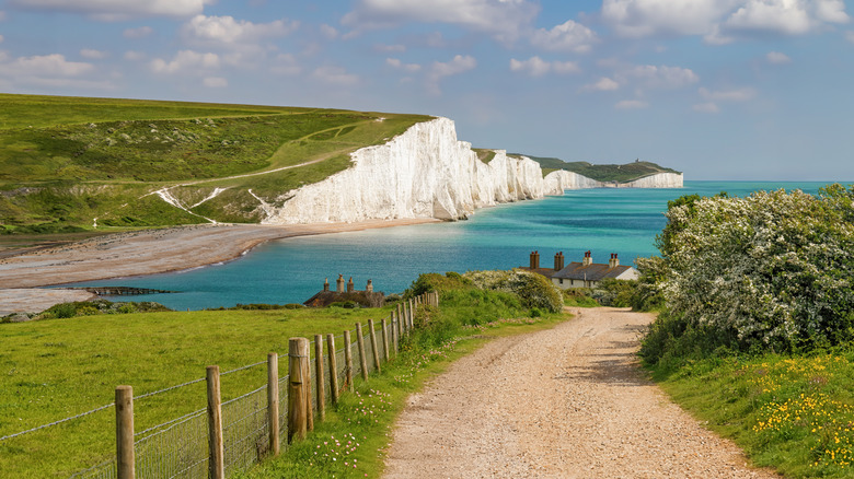 White cliffs of Dover on a sunny day