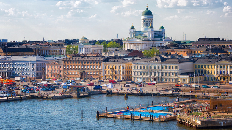 View of Helsinki city center and the Helsinki Cathedral