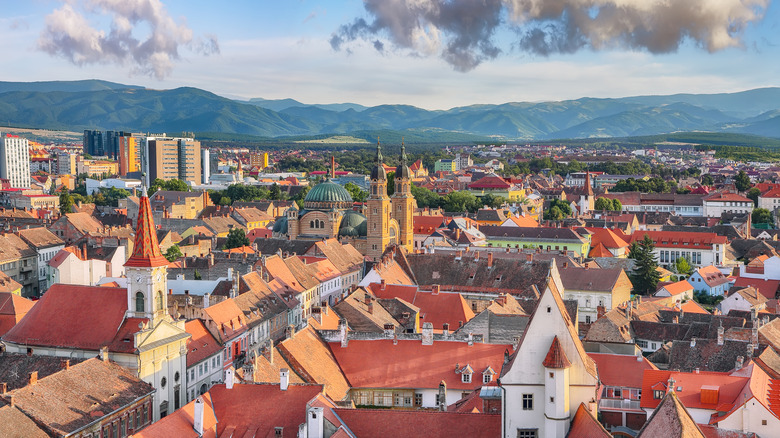 An historic town in the mountains of Romania
