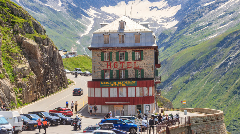 Hotel Belvedere at Furka Pass in Switzerland