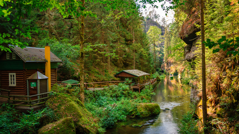 Edmund's Gorge in Bohemian Switzerland, Czechia