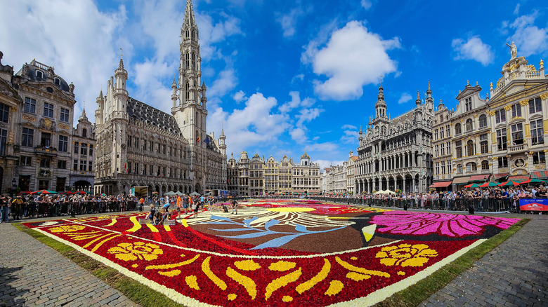 Grand Place, Brussels, with a carpet of flowers
