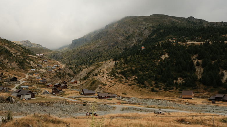 Gjeravica in the Kosovo Mountains on a misty day