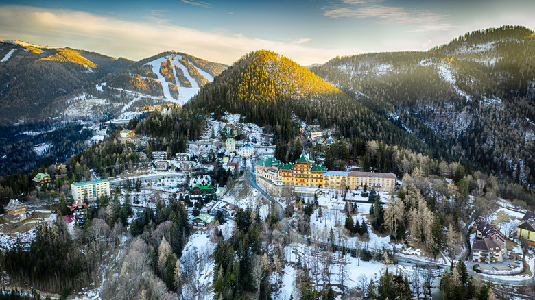The village of Semmering in Lower Austria during a snowy winter