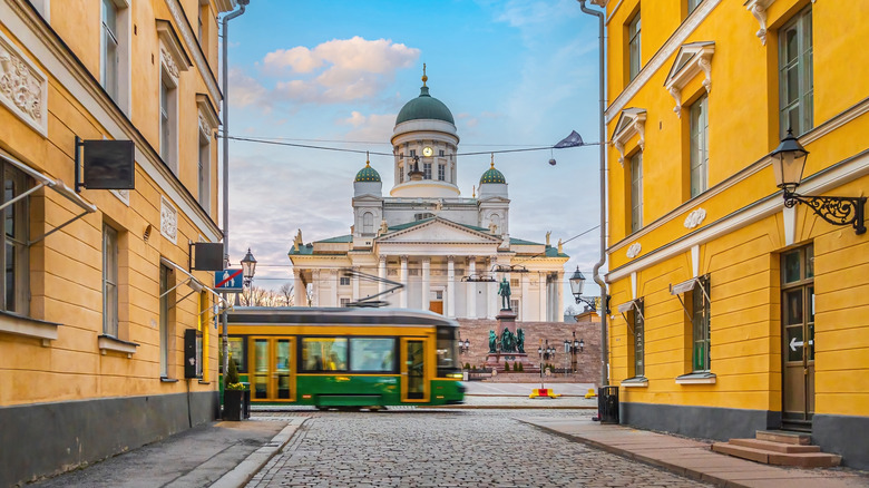Cathedral in center of Helsinki, Finland