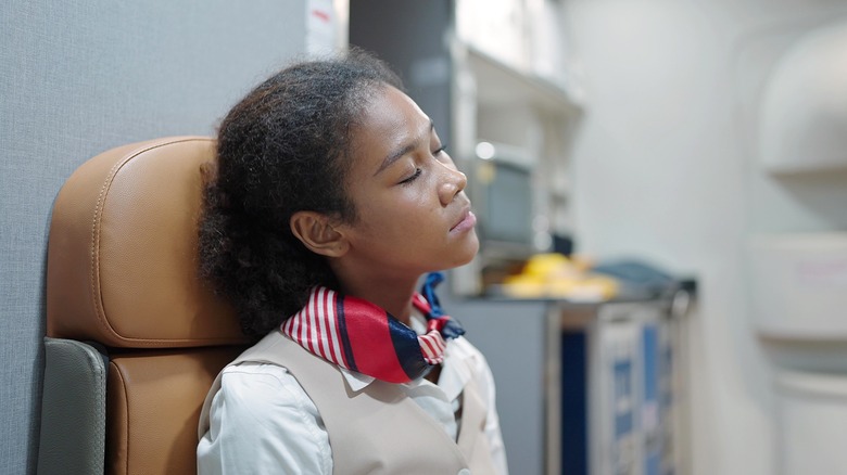 Flight attendant tired