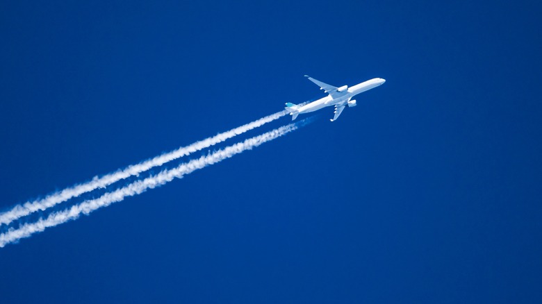 Airplane and contrail