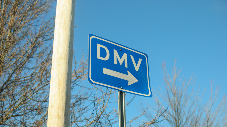 A DMV road sign