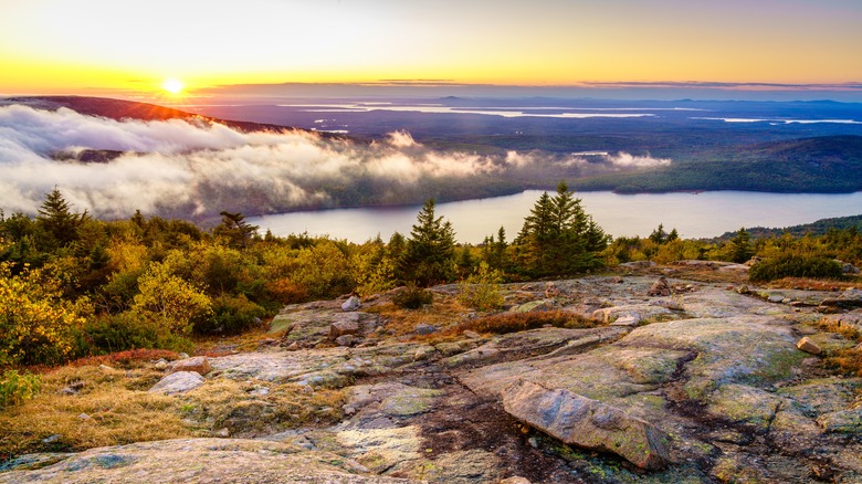 sunset cadillac mountain acadia national park