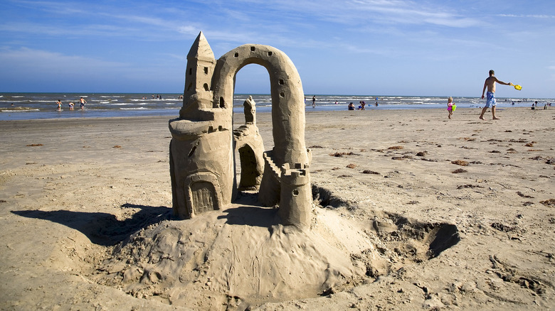 A sandcastle on Mustang Island