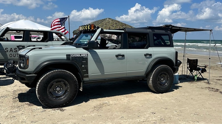 Beach camping on Mustang Island