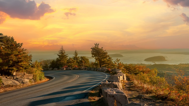 dawn over acadia park atlantic road