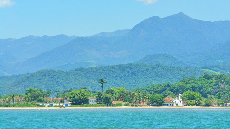Panoramic view of Paraty Brazil from the coast