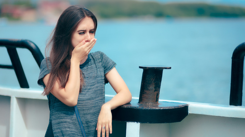 Woman feeling seasick