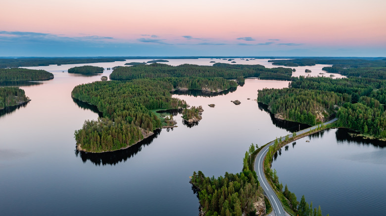 the many islands of Lake Saimaa in Finland