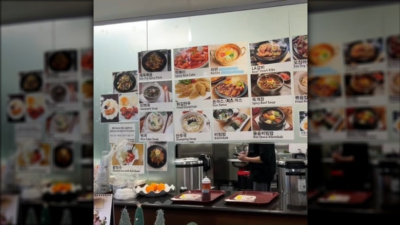 Food court menu in Descanso Garden Spa