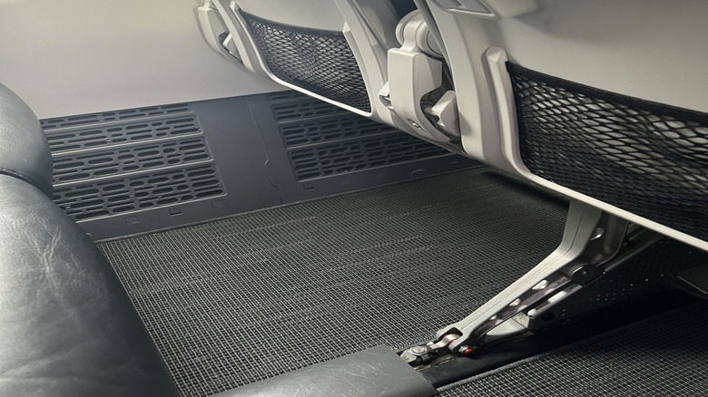 Seat back pockets on the plane