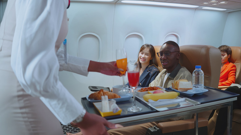 passengers recieve in flught service