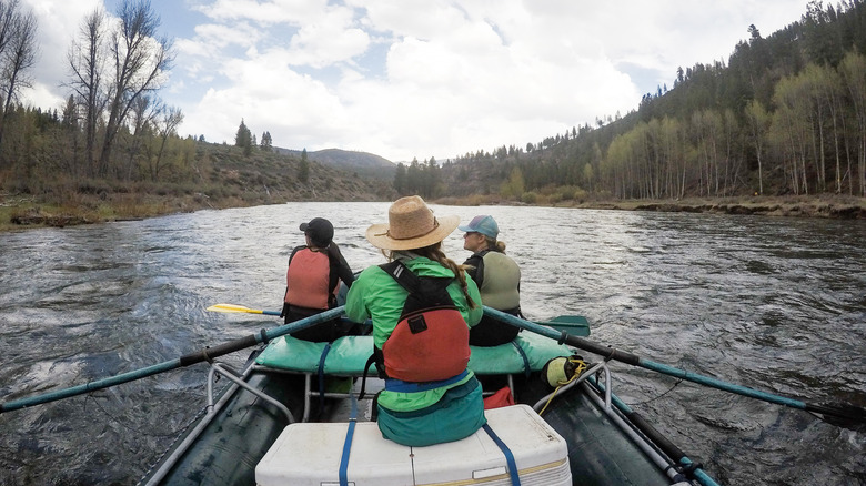 Women floating down the Truckee River