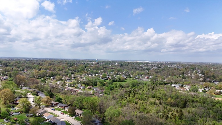 An aerial view of Florence, Kentucky, in the early afternoon