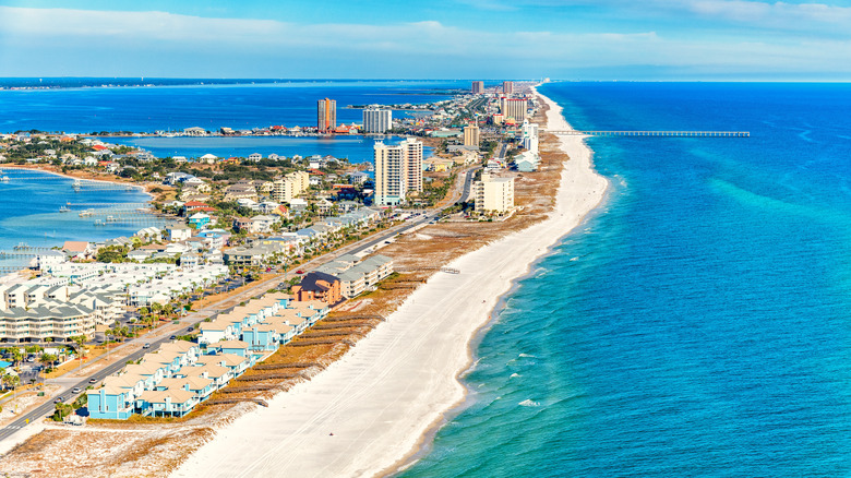 Aerial view of Pensacola Beach