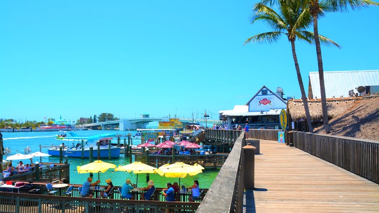 John's Pass Boardwalk with water views and dockside dining