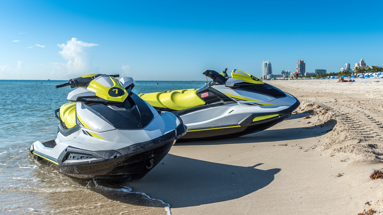 two jet skils on the beach in Florida