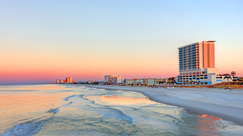 The sun setting on Panama City Beach